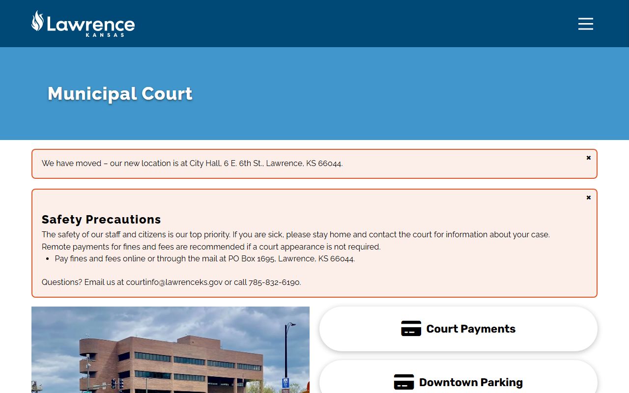 Douglas County court records Lawrence Municipal Court page