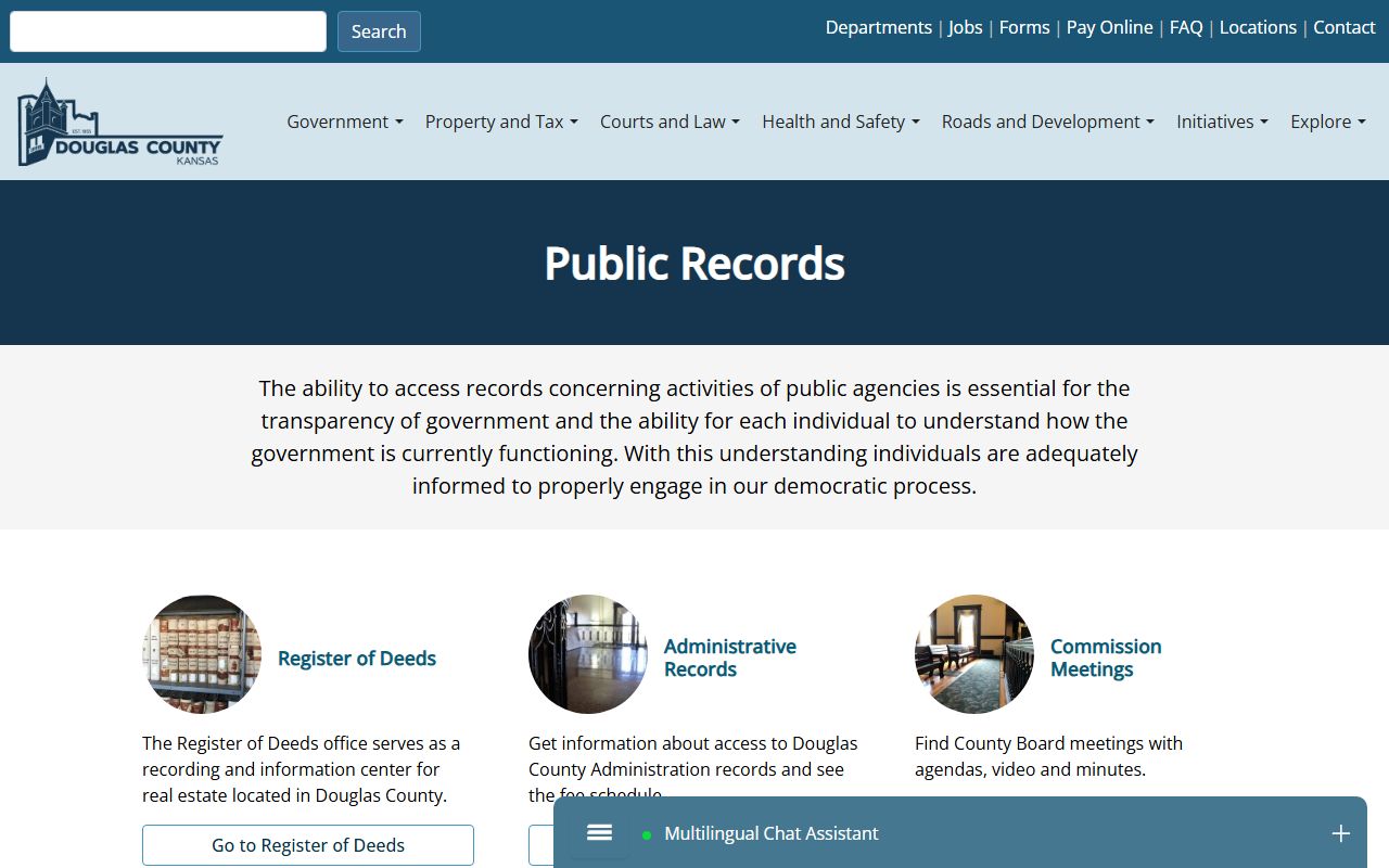 Douglas County court records public records request page