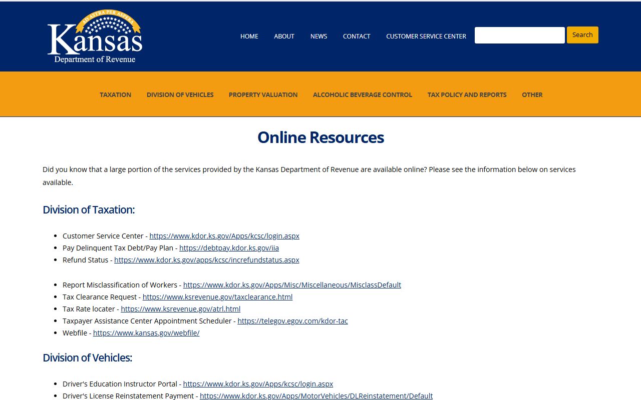 Douglas County traffic court records Kansas Department of Revenue online services
