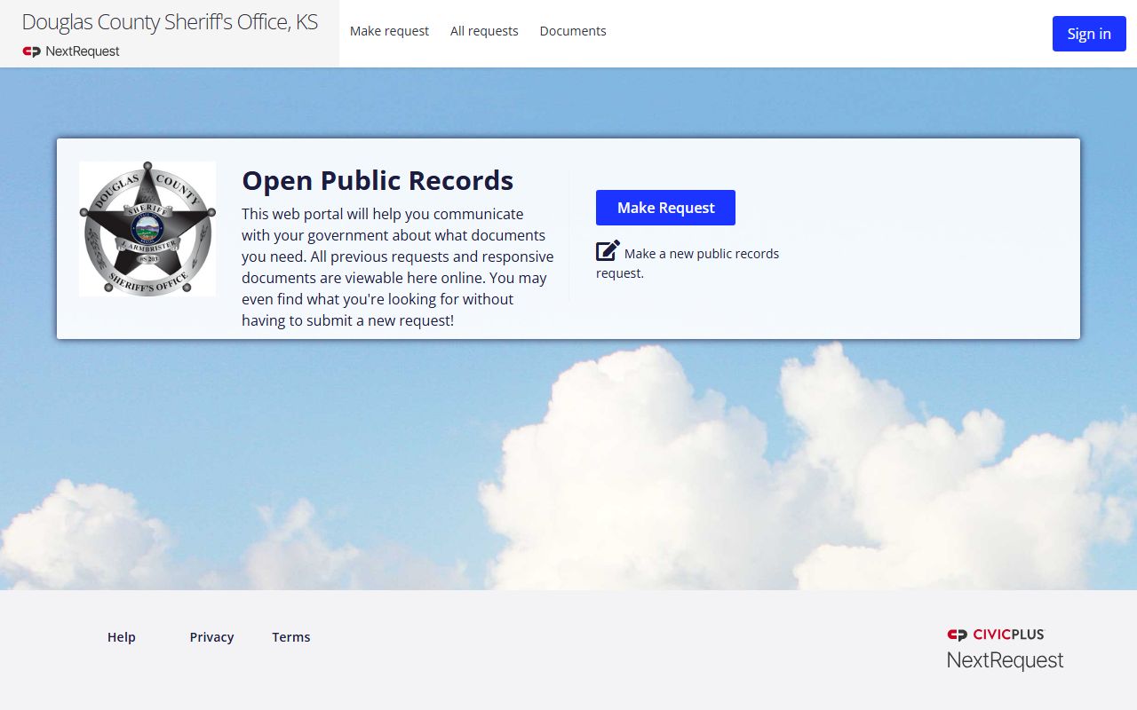 Douglas County warrant records sheriff open records request portal